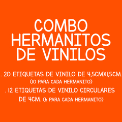 COMBO HERMANITOS DE VINILOS LAVABLES - 1 plancha