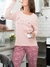 Pijama Lencatex Art. 24314 Dama cuello redondo pantalón recto algodón estampado "beauty" T. S al 6 en internet