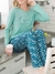 Pijama Lencatex Art. 24314 Dama cuello redondo pantalón recto algodón estampado "beauty" T. S al 6 - comprar online