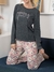 Pijama Lencatex Art. 24322 Dama cuello redondo pantalón recto algodón estampado "home is a feeling" T. S al 6 - comprar online