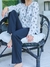 Pijama Emmy Art. 6148 Dama algodón cuello redondo con cartera estampado pantalón recto liso T. 48 al 60 - Invierno 2024