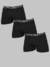 Pack x3 Boxer Acrobata Art. 11 Algodón y lycra elástico visible liso color negro T. S al XXL