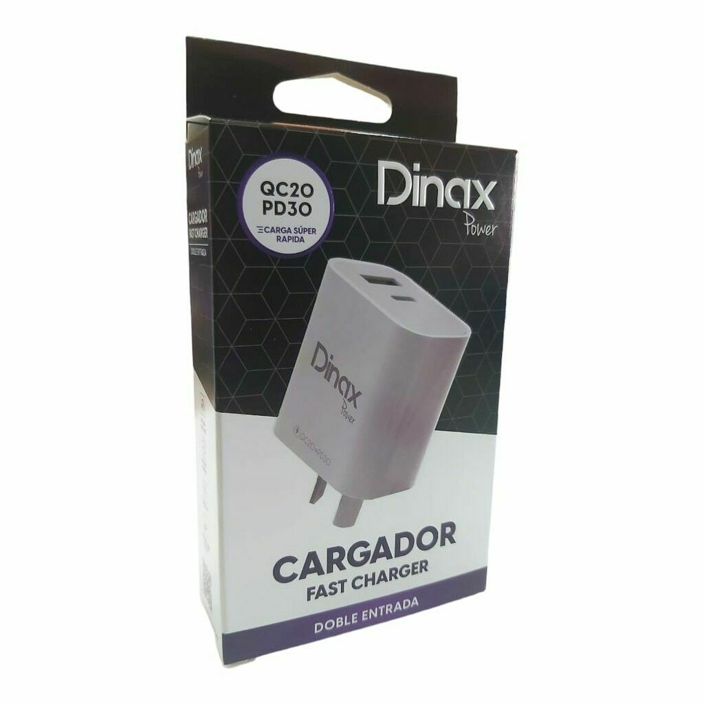 CABEZAL FAST CHARGE DINAX DOBLE ENTRADA USB/TIPO C
