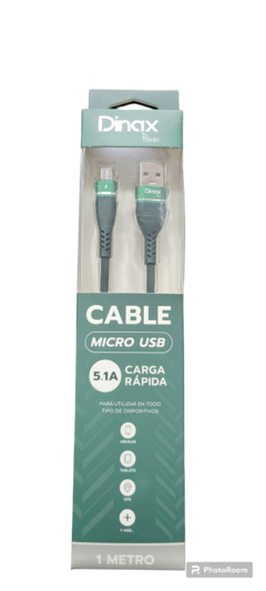 CABLE USB LINEA GRIS 1MT 5.1A DINAX