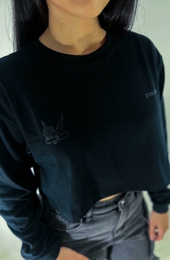 Cropped Manga Longa Evollve Angel - Preto - loja online