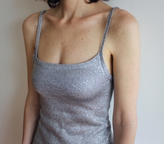 Musculosa Grete Brillantina Plata