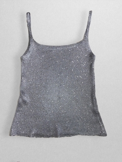 Musculosa Grete Brillantina Plata - comprar online