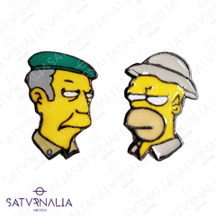 Pin x 2 El Gato Skinner y Homero - Los Simpsons