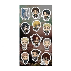 Stickers vinilicos de Attack on Titan chibis