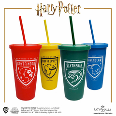 PROMO x 40 Vasos color con sorbete Casas de Harry Potter - Harry Potter Oficial