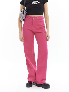 Jean wide leg fuxia