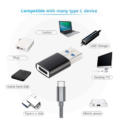 Adaptador USB Macho a Tipo C Hembra - comprar online