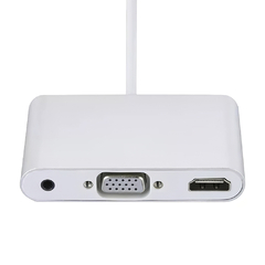 Adaptador Hubs 3 en 1 Soul USB Tipo C ( 1 HDMI + VGA + Axiliar 3.5 ) - tienda online