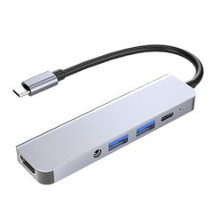 Adaptador Hubs Seisa BYL-2009 USB Tipo C ( 2 USB 3.0 - 1 C - 1 HDMI - Audio )