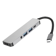 Adaptador Hubs Seisa BYL-2009 USB Tipo C ( 2 USB 3.0 - 1 C - 1 HDMI - Audio ) - Arte Digital