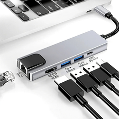 Adaptador Hubs Seisa BYL-207 USB Tipo C ( 2 USB 3.0 - 1 C - 1 HDMI - 1 RED ) - comprar online