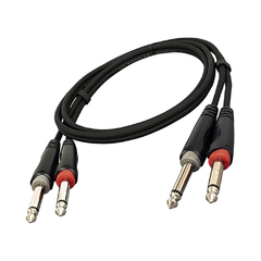 Cable 2 Plug 6.3 Mono a 2 Plug 6.3 Mono 2 Mts Roxtone