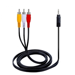 Cable AV 1 Plug 2,5 a 3 RCA para Consola Portátil