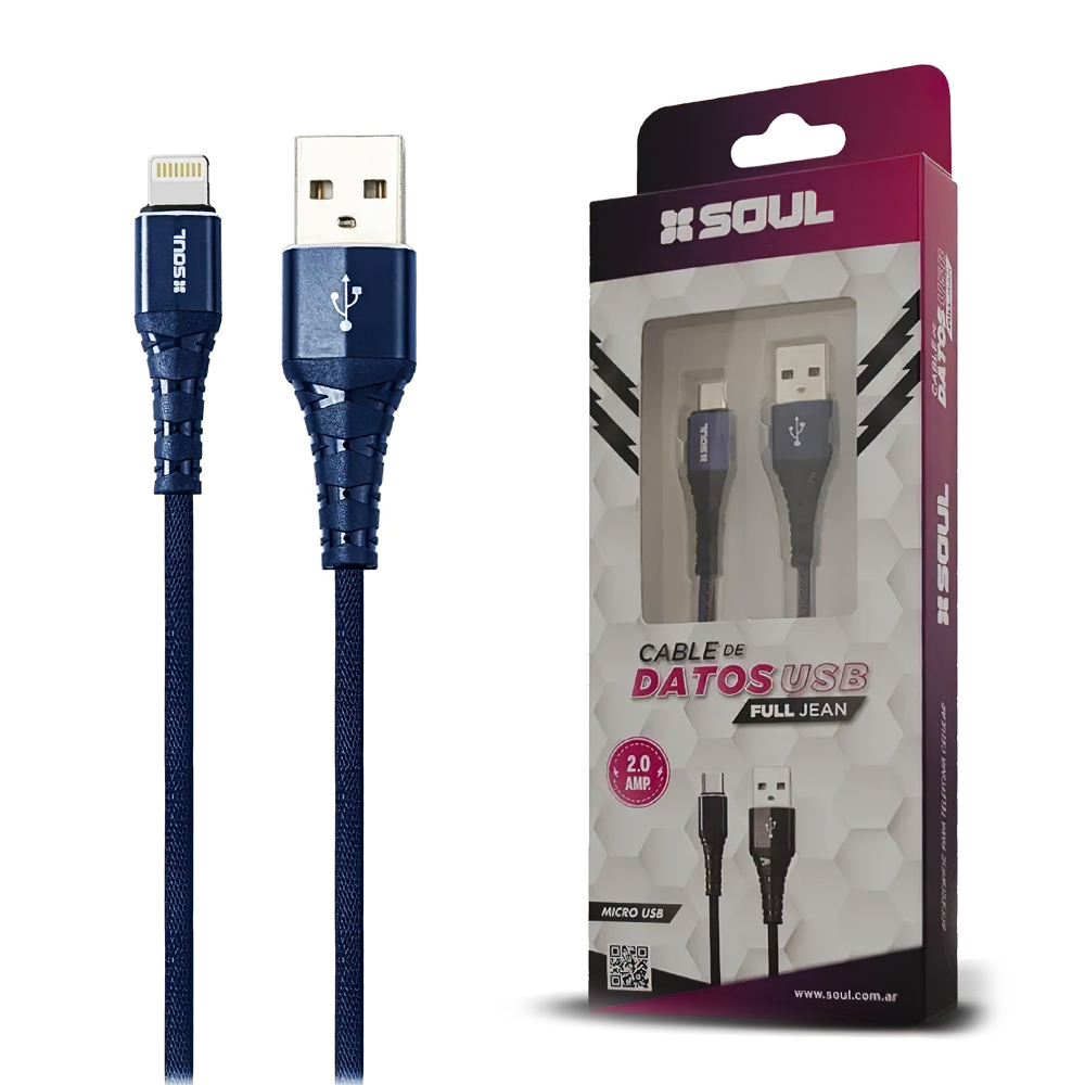 Cable USB Carga Iphone 6 - 7 Soul Full Jean