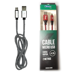 Cable USB Carga Rápida Dinax V8 Mallado 2 Mts 4.2A - tienda online