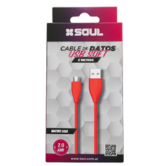 Cable USB Carga Rápida Soul Soft Micro USB 2 Mts