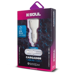Cargador Auto Soul Fast 20W 3.0A + Cable Iphone - comprar online