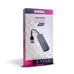 Hubs 5 en 1 Soul USB 3.0 ( 4 USB 3.0 - 1 Tipo C ) - comprar online