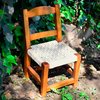 Silla de niños RQ - Asiento trenzado a mano con cuero crudo