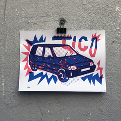 SERIGRAFÍA - Tico (azul y rojo)