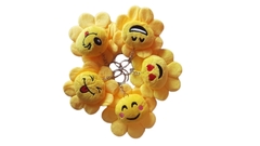 Chaveiro emoji de flor em pelucia pacote com 1 dz