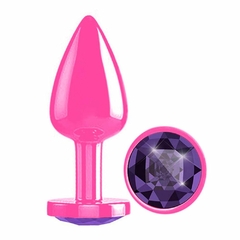 Plug anal rosa com jóia - loja online