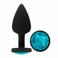 Plug anal black com jóia - loja online