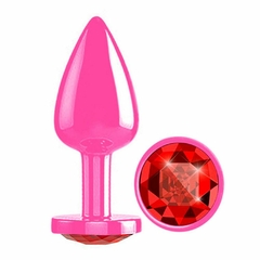 Plug anal rosa com jóia