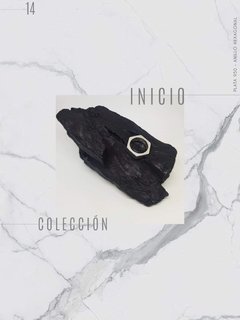 ANILLO HEXAGONAL INICIO - PLATA 950 - comprar online