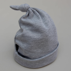 GORRO CON NUDITO Gris Melange - comprar online