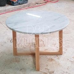 Mesa Ratona Paraiso Redonda Con Tapa De Marmol De Carrara en internet