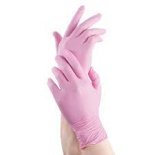 Caja guantes nitrilo rosa 100U