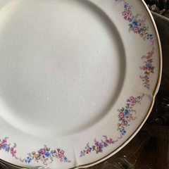Plato Playo Antiguo Sajonia Flores Semi Porcelana en internet