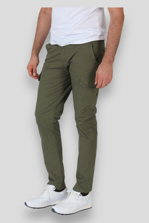 Pantalon Cargo Hombre Gabardina Elastizado Importado