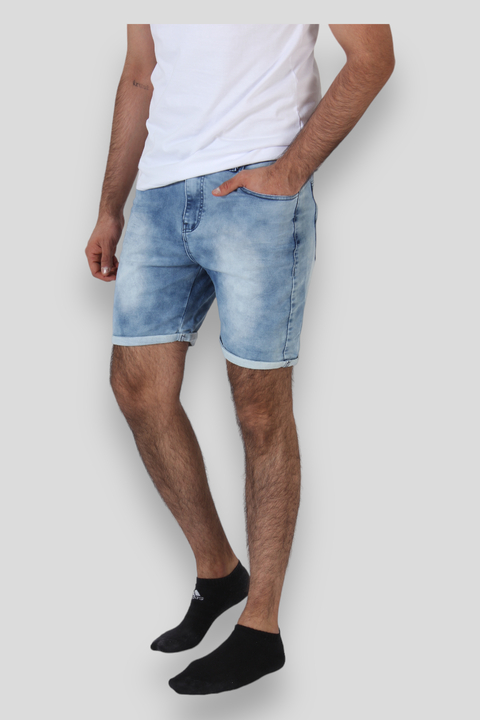 Bermuda Jogger Jean Hombre Denim Elastizado 5 Bolsillos