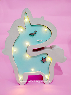 UNICORNIO CELESTE de polifan con led