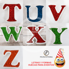 Combo x 9 caramelera Letras Huecas Polifan 18cm + Letras de regalo en internet