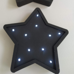 ESTRELLA NEGRA 28cm CON LED BLANCO O CALIDO - comprar online