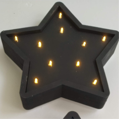 ESTRELLA NEGRA 20cm CON LED BLANCO O CALIDO en internet