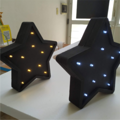 ESTRELLA NEGRA 20cm CON LED BLANCO O CALIDO - POLIFAN INTEGRAL