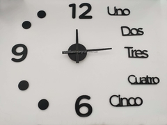 Reloj de pared 3D en madera Modelo- LETRAS ESPAÑOL - comprar online