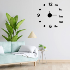 Reloj de pared 3D en madera Modelo- LETRAS INGLES