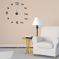 Reloj de pared 3D en madera Modelo- LETRAS INGLES - comprar online