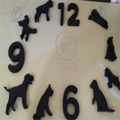 Reloj de pared 3D en madera Modelo- Perros