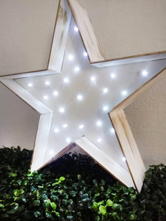 ESTRELLA DE MADERA 40cm ALTO CON LED BLANCO - CON ENCHUFE - comprar online